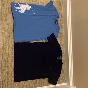 2 polo Light blue and dark blue shirts